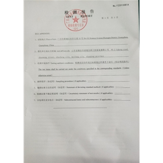 Test report of KN95 folding anti-particulate respirator 